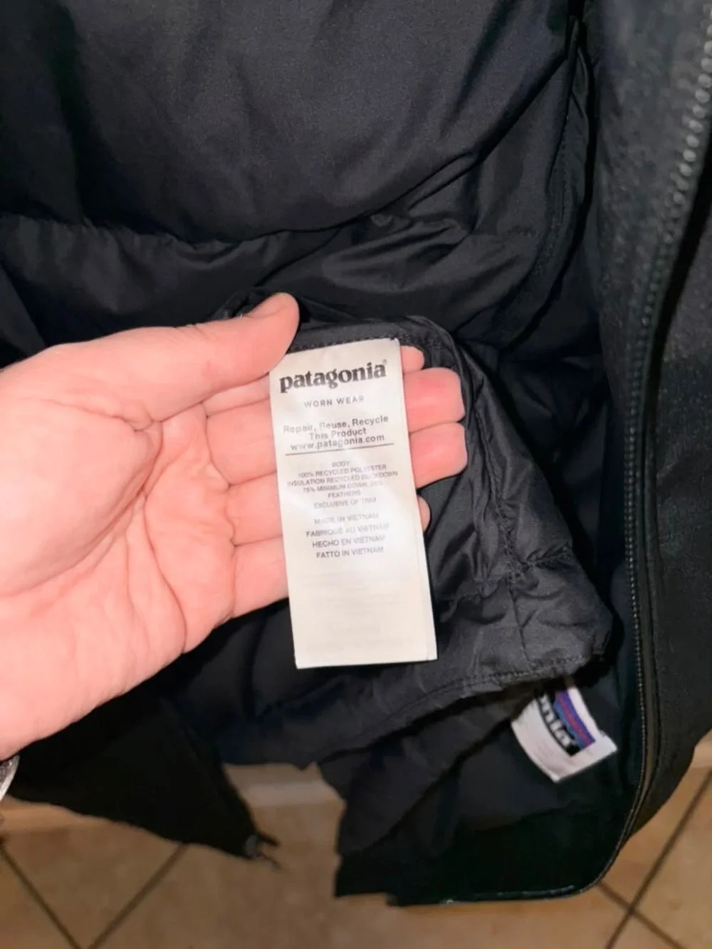 Patagonia Kids Black Hooded Puffer Jacket
